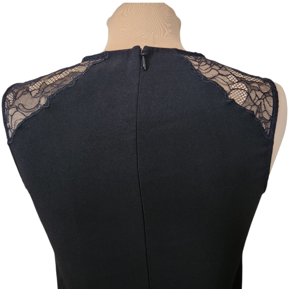 ALLSAINTS "Prism" Black Lace Trimmed Mini Dress - Size 4 - Picture 11 of 15